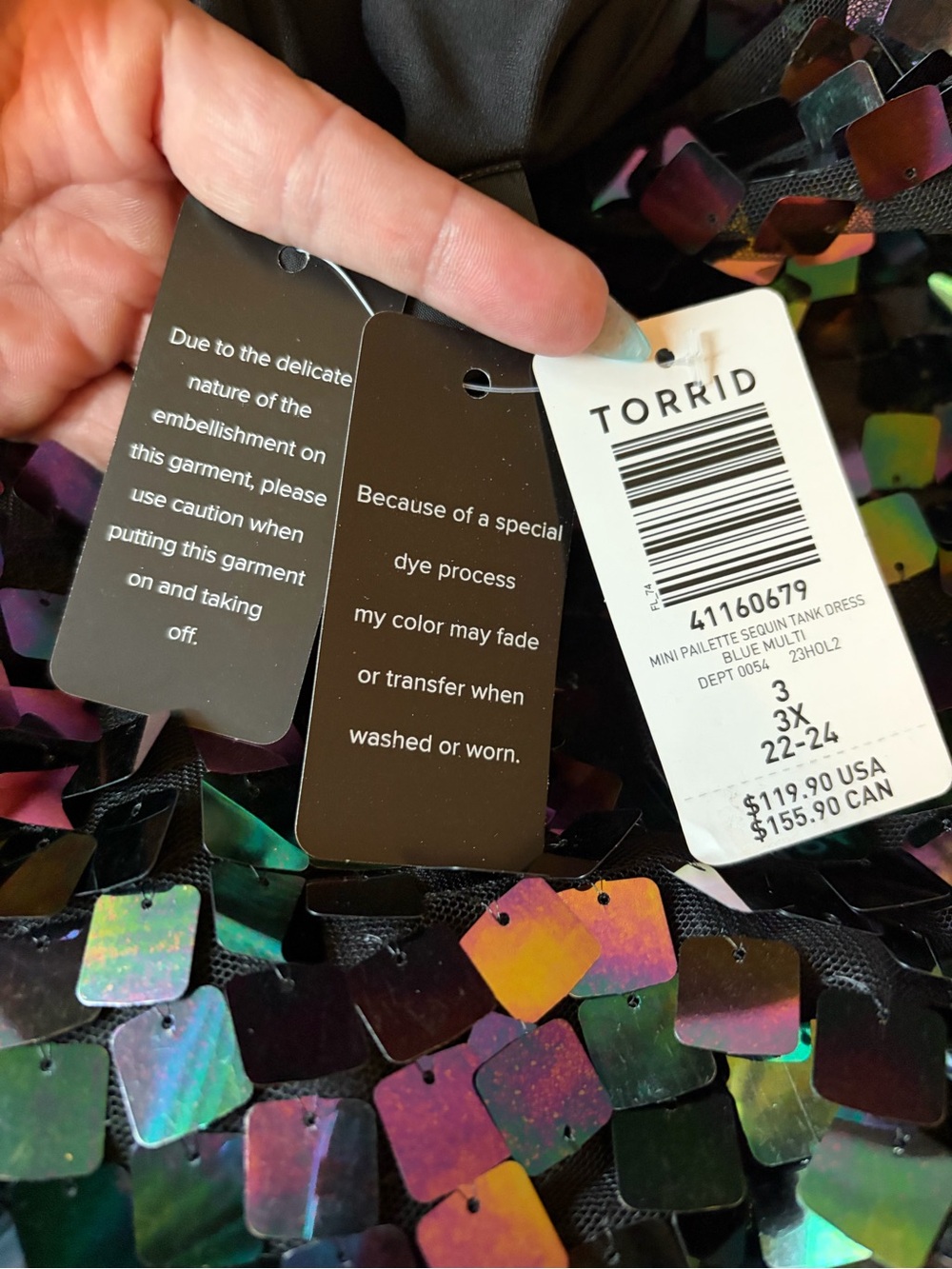 torrid Mini Payette Sequin dress size 3 - Picture 5 of 5